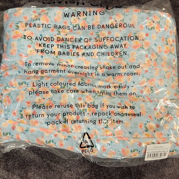 Balloon sleeve mini dress in blue floral by Lavish Alice size Us 4 - Picture 7 of 8